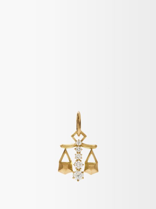 Jade Trau Libra Diamond & 18kt Gold Zodiac Charm