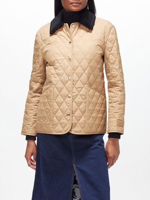 Burberry - Dranefeld Corduroy-collar Quilted Jacket Camel
