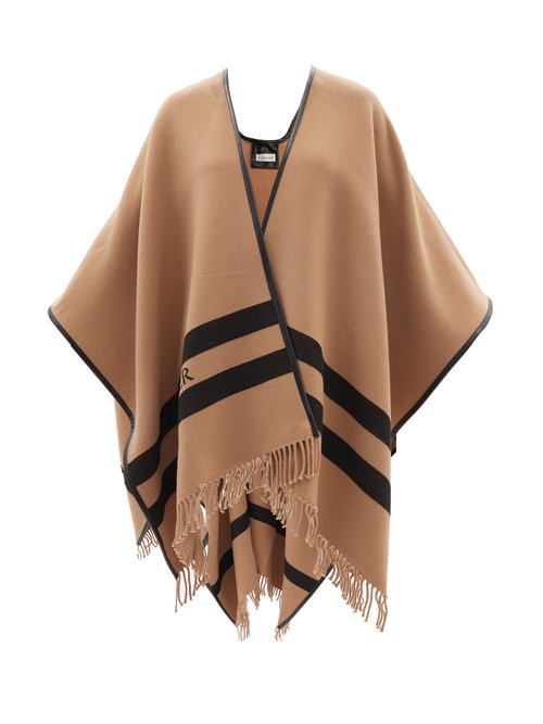 Moncler - Fringed Wool-knit Shawl Beige Multi