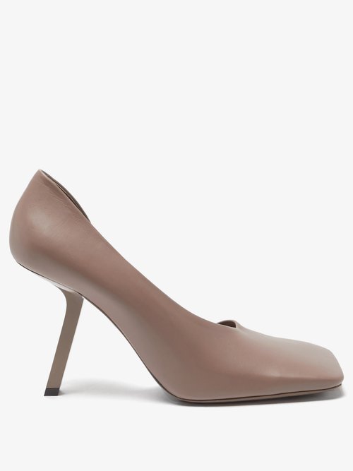 Balenciaga – Void Square-toe Leather D’orsay Pumps Nude