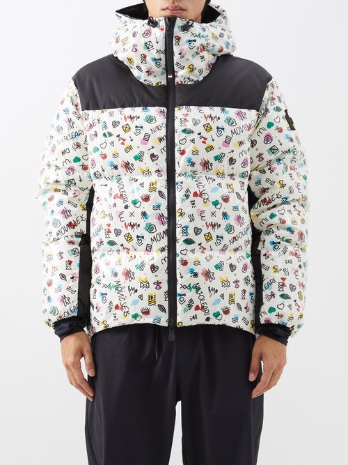 Moncler Grenoble - Mazod Printed Down Hooded Ski Jacket - Mens - White