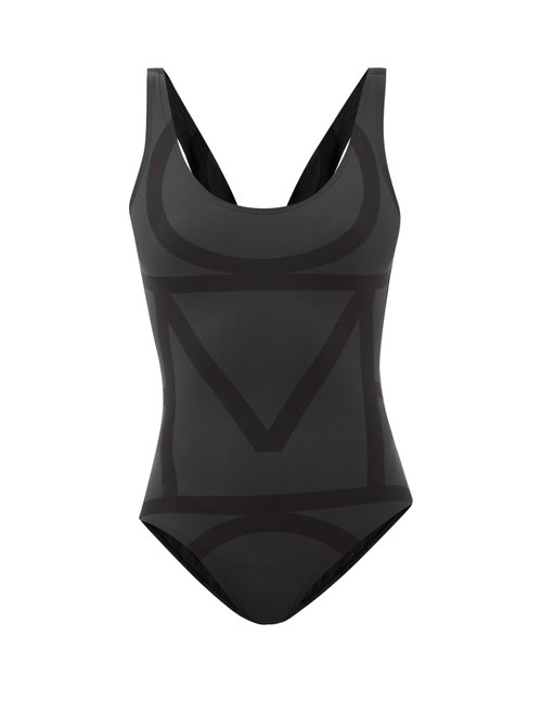 Totême - Logo-print Swimsuit Black Beachwear