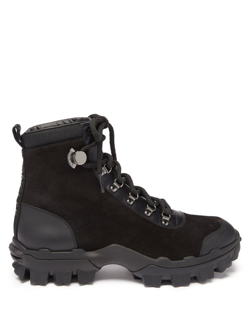 Moncler – Helis Suede And Leather Hiking Boots Black