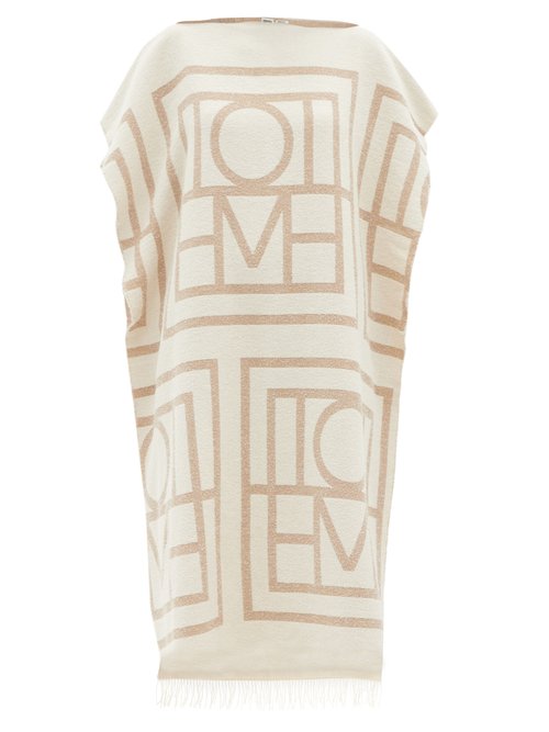 Totême - Monogram-jacquard Organic Cotton-blend Kaftan Beige Beachwear