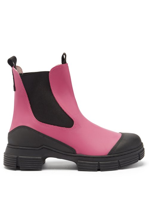 Ganni - Chunky Recycled-rubber Chelsea Boots Pink