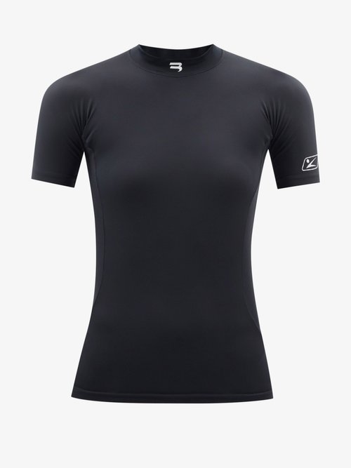 Balenciaga - Logo-print Short-sleeve Jersey Top Black White