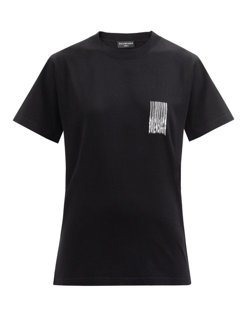 Balenciaga - Logo-print Cotton-jersey T-shirt Black
