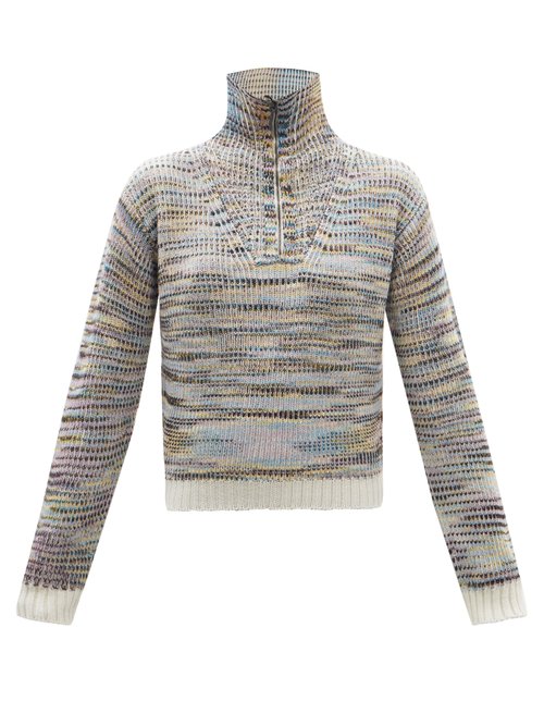 Missoni - Space-dye Half-zip Cashmere-blend Sweater Multi