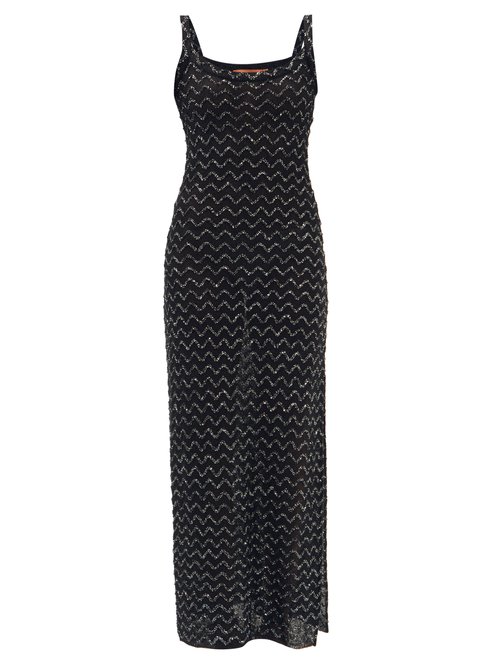 Missoni – Sequin-zigzag Lurex Maxi Dress Black