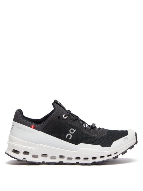 On - Cloudultra Mesh Running Trainers Black White