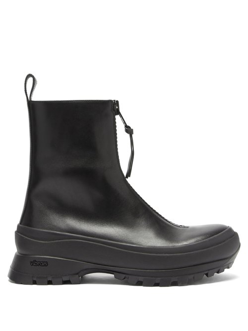 Jil Sander - Exaggerated-sole Zipped Leather Boots Black