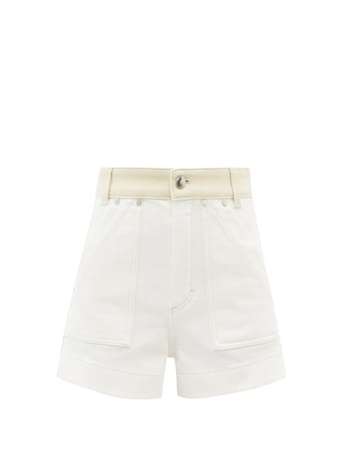 Chloé High-rise Two-tone Denim Shorts