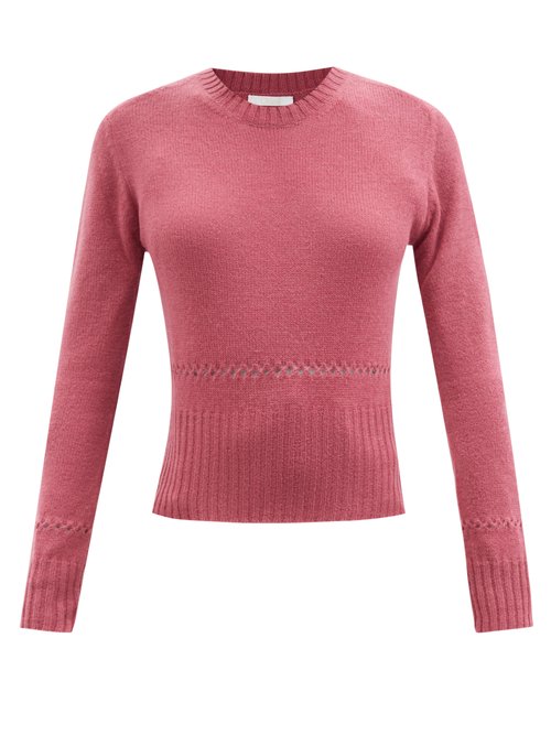 Chloé - Round-neck Wool-blend Sweater Pink