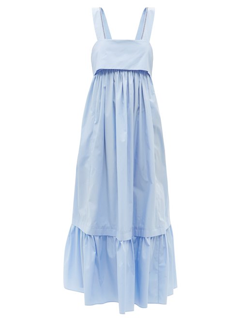 Chloé – Tie-back Cotton-poplin Maxi Dress Blue