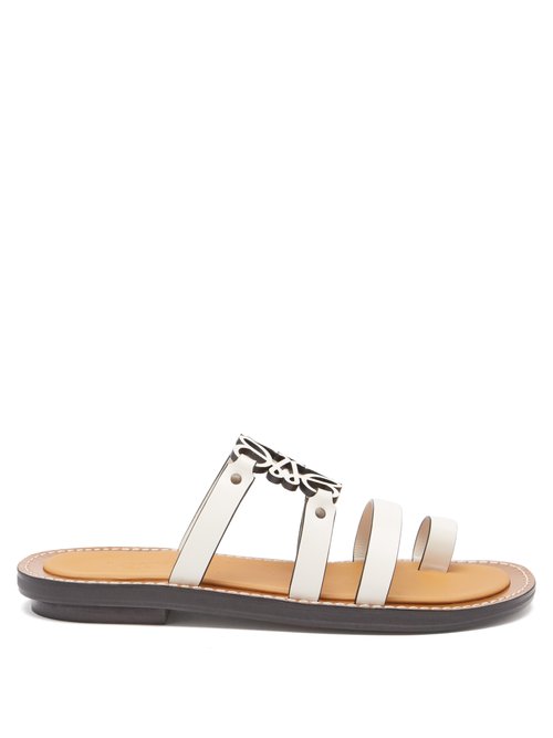 Loewe – Anagram Leather Sandals White