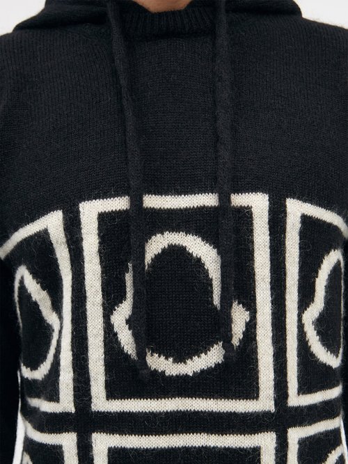 Moncler Wool-Blend Monogram Jacquard Sweater