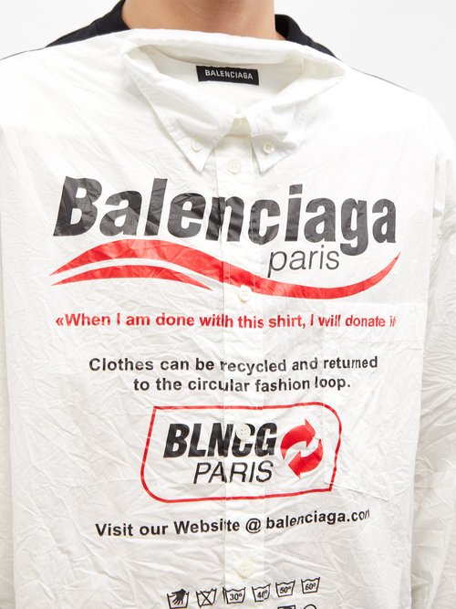 Balenciaga Recycle-print Jersey T-shirt in White for Men