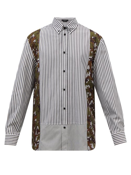 Acanthus-print Striped Cotton-oxford Shirt