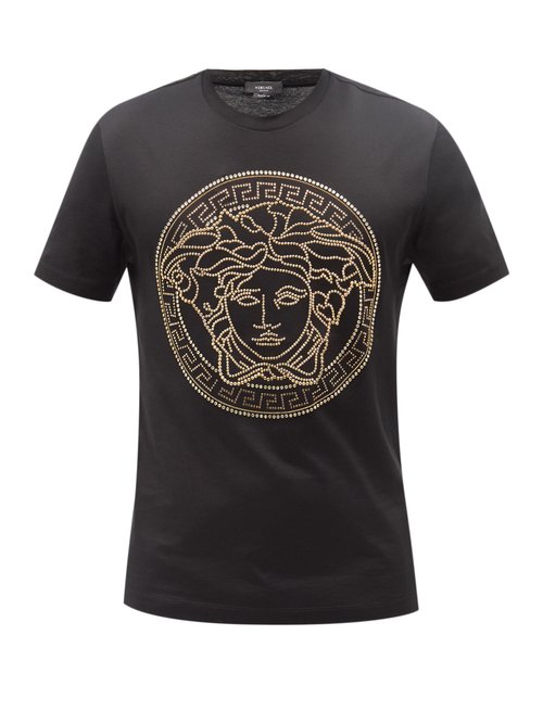 Medusa-stud Cotton-jersey T-shirt