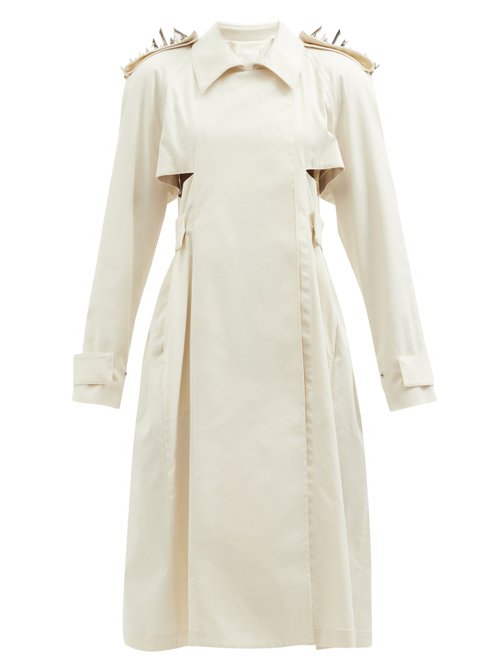 Givenchy – Studded Cotton-blend Gabardine Trench Coat White