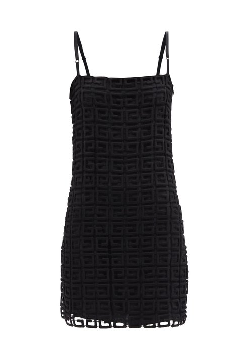 Givenchy - Logo Wool-blend Guipure-lace Mini Dress Black
