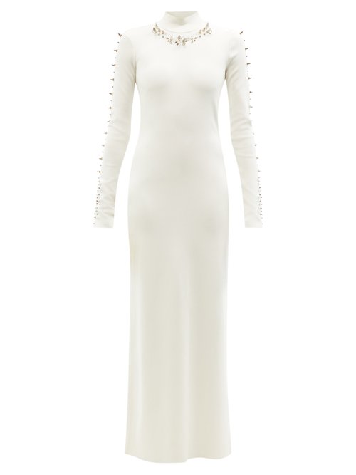 Givenchy - Hardware-embellished Jersey Maxi Dress White