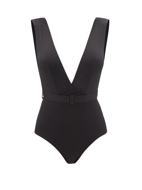 Zimmermann - Estelle Plunge-neck Swimsuit Black Beachwear