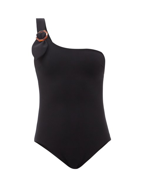 Zimmermann - Teddy Buckle One-shoulder Swimsuit Black Beachwear