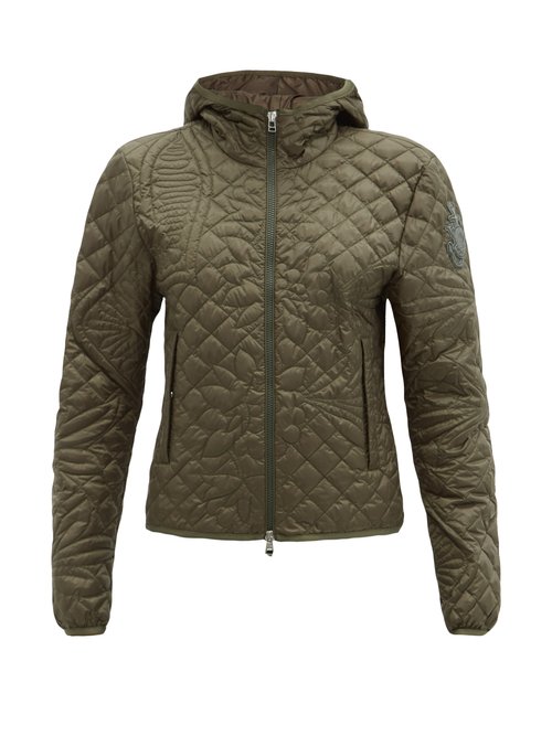1 Moncler JW Anderson - Whitby Hooded Floral-quilted Down Jacket Khaki