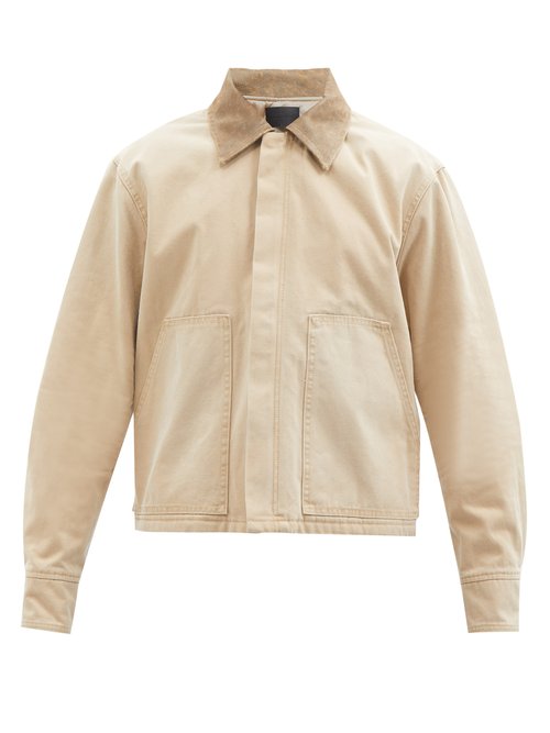 Suede-collar Cotton-canvas Jacket