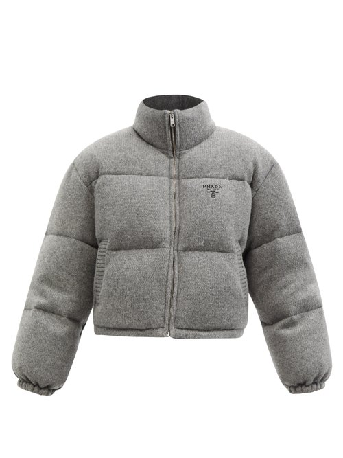 Prada - Wool And Cashmere-blend Padded Jacket - Womens - Grey