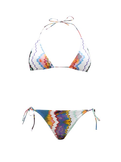 Missoni Mare - Zigzag-print Triangle Bikini White Beachwear