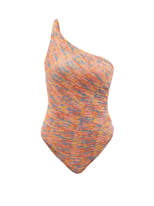 Missoni Mare - One-shoulder Ruched Swimsuit Orange Multi Beachwear