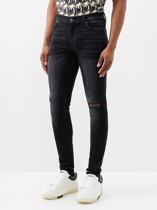 amiri - distressed skinny-leg jeans mens black