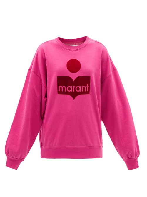 Isabel Marant Étoile - Mindy Flocked-logo Cotton-blend Jersey Sweatshirt Pink