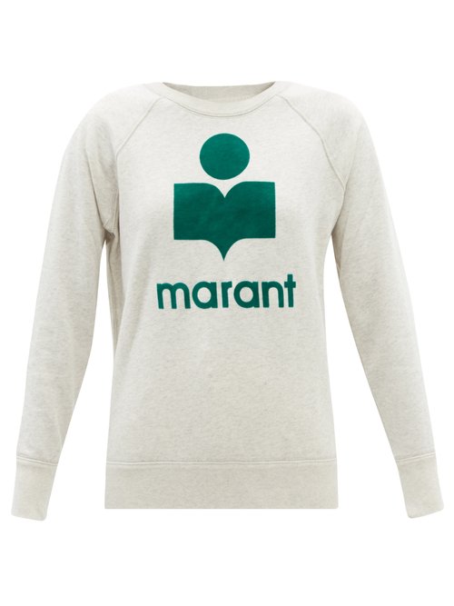 Isabel Marant Étoile - Milly Flocked-logo Cotton-blend Sweatshirt Ivory Multi