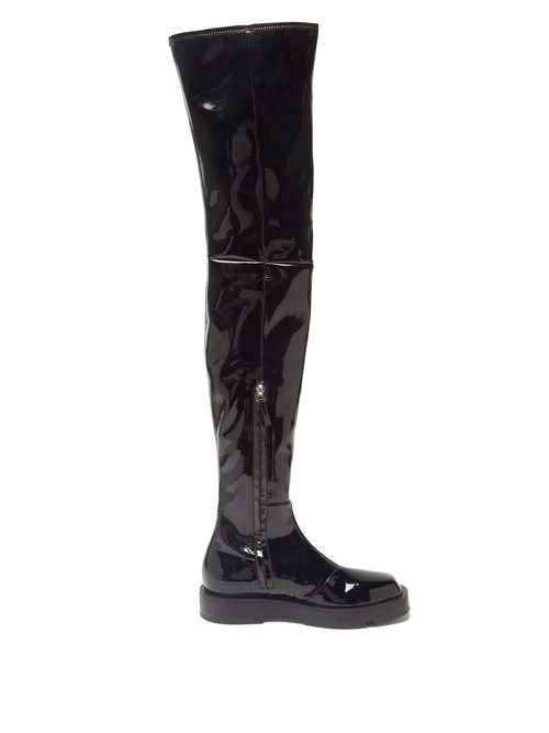 Givenchy - Patent-leather Over-the-knee Boots Black