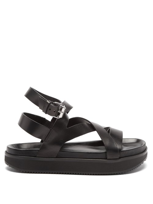 Isabel Marant - Nerise Leather Flatform Sandals Black