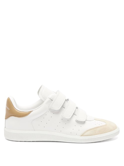 Isabel Marant - Beth Velcro-strap Leather And Suede Trainers White Multi