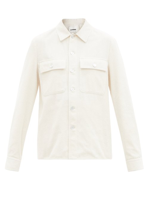 Jil Sander - Flap-pocket Cotton-corduroy Shirt White