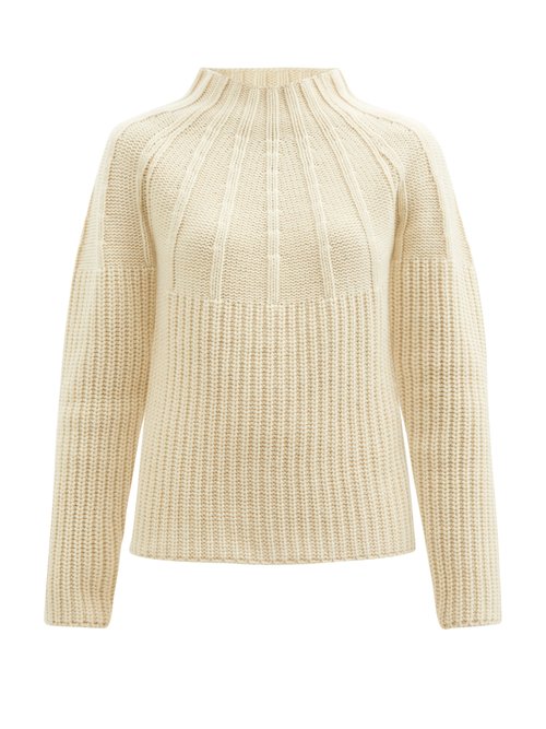 Jil Sander - Raglan-sleeve Ribbed Wool-blend Sweater Ivory