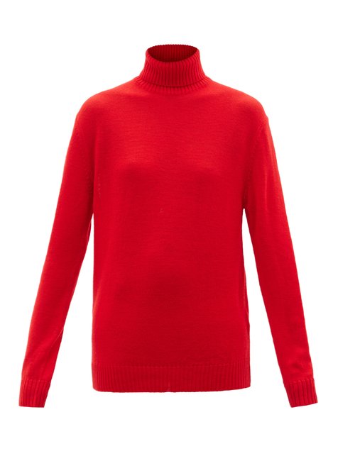 Jil Sander - Roll-neck Wool Sweater Red