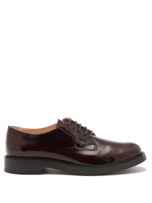 Tod’s – Leather Derby Shoes Burgundy