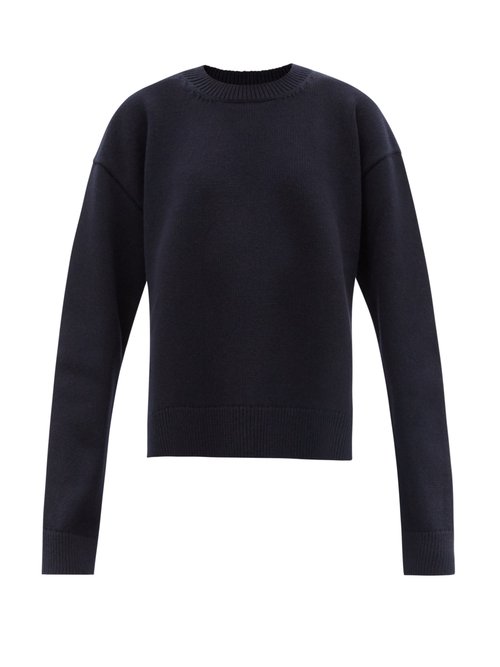 Jil Sander - Side-slit Wool-blend Sweater Navy