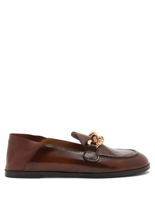See By Chloé – Mahe Collapsible-heel Leather Loafers Brown