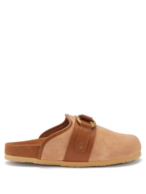 See By Chloé - Gema Suede Backless Loafers Beige
