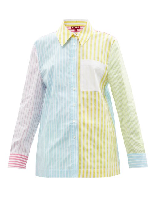 Staud - Martha Striped Cotton-blend Poplin Shirt