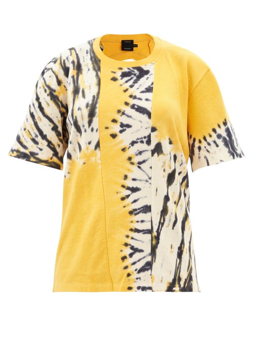 Proenza Schouler - Oversized Tie-dye Cotton-blend T-shirt Yellow