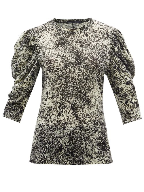 Proenza Schouler - Abstract-print Cotton Tissue-jersey T-shirt Black
