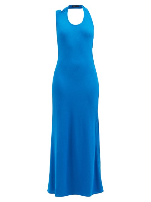 Buy Proenza Schouler - Cutout Crepe Maxi Dress Blue online - shop best Proenza Schouler clothing sales